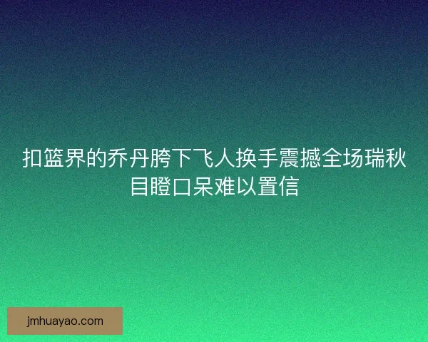 扣籃界的喬丹胯下飛人換手震撼全場瑞秋目瞪口呆難以置信