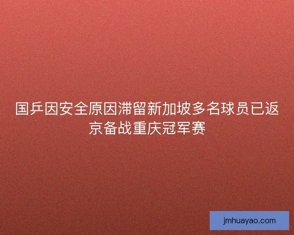 国乒因安全原因滞留新加坡多名球员已返京备战重庆冠军赛 国乒因安全原因滞留新加坡多名球员已返京备战重庆冠军赛